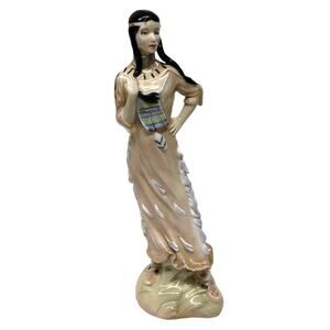 Vtg 1987 Royal Doulton Native American Indian Maiden Porcelain Statue 13" Tall